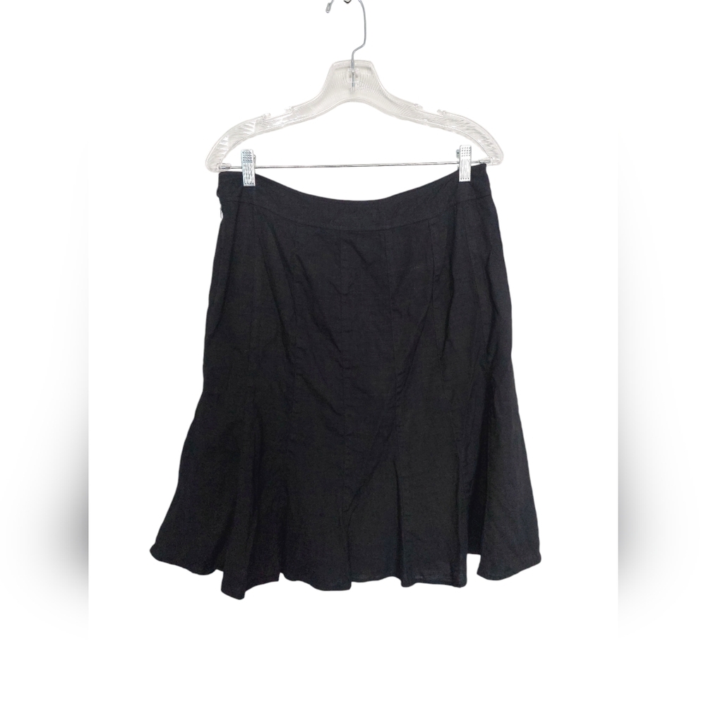 Anne Klein Midi Skirt sz 10 Womans Black Modest Minimalist Normcore Gothic